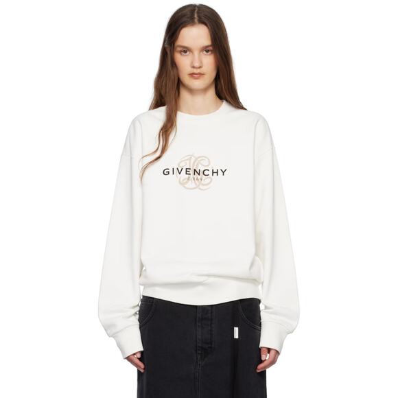 GIVENCHY Off White Reverse Fleece Sweatshirt Size S - Picture 1 of 14